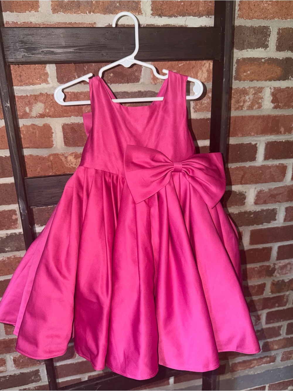 Azazie Hot Pink Satin Bow Party Dress